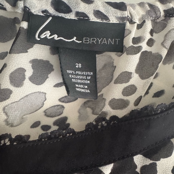 Lane Bryant Gray and Black Animal Print Top - Picture 4 of 4